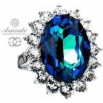 Kryształy piękny pierścionek ROYAL BERMUDA BLUE SREBRO