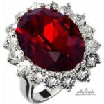 Kryształy piękny pierścionek ROYAL RED SREBRO