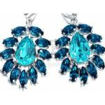 Kryształy Przepiękne Kolczyki Turquoise Azure Srebro