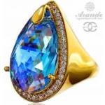 Niebieskie Złote pierścionki z certyfikatem eleganckie marki Arande w rozmiarze 22 