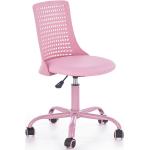 Różowe Krzesła biurowe ze skóry syntetycznej marki ELIOR 