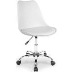 Przecenione Białe Krzesła biurowe młodzieżowe ze skóry syntetycznej marki Halmar 
