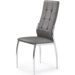Popielate Krzesła do jadalni tapicerowane pikowane w nowoczesnym stylu ze skóry syntetycznej marki Profeos.eu 