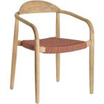 Przecenione Brązowe Krzesła z podłokietnikami z drewna eukaliptusowego marki Kave Home 