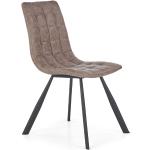 Srebrne Krzesła składane tapicerowane pikowane w stylu industrialnym ze skóry syntetycznej marki ELIOR Made in Poland 
