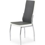 Popielate Krzesła do jadalni tapicerowane w nowoczesnym stylu ze skóry syntetycznej marki Profeos.eu 
