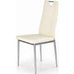 Srebrne Krzesła do jadalni tapicerowane w nowoczesnym stylu ze skóry syntetycznej marki Profeos.eu 