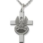 Krzyżyk srebrny z orzełkiem wojskowym KR-10