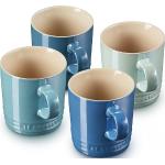 Niebieskie Zestawy kubków - 4 sztuki w nowoczesnym stylu 350 ml ceramiczne marki Le Creuset 
