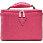 Różowe Torebki kuferki damskie marki Guess 