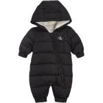 Czarne Kurtki dziecięce zimowe dla niemowląt do prania w pralce pikowane dżinsowe marki Calvin Klein Jeans - wiek: 0-6 miesięcy 