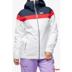 Przecenione Białe Kurtki narciarskie damskie z kieszenią na skipass marki Helly Hansen w rozmiarze M 