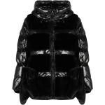 Czarne Kurtki puchowe damskie pikowane eleganckie na zimę marki Geox w rozmiarze M 