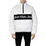 Białe Kurtki puchowe eleganckie z poliestru na jesień marki Calvin Klein Jeans w rozmiarze L 