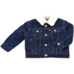 Niebieskie Kurtki dziecięce zimowe dla niemowląt dżinsowe marki LEVI´S SHERPA TRUCKER - wiek: 0-6 miesięcy 