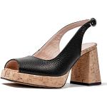 Czarne Sandały na platformie damskie eleganckie na lato w rozmiarze 38 
