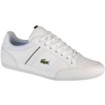 Przecenione Białe Sneakersy męskie marki Lacoste w rozmiarze 40 