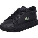 Czarne Sneakersy sznurowane dla dzieci gładkie eleganckie marki Lacoste w rozmiarze 19,5 