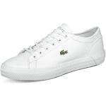 Białe Sneakersy sznurowane damskie sportowe z poliuretanu marki Lacoste w rozmiarze 39,5 