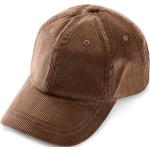 Ciemnobrązowe Czapki z daszkiem baseball cap męskie sztruksowe marki Sidegren 