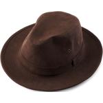 Brązowe Letnie kapelusze męskie eleganckie dżinsowe marki Fawler 