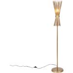 Lampa podłogowa Art Deco złota - Broom