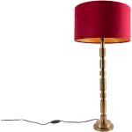 Przecenione Czerwone Lampy stołowe z kloszem w stylu art deco z brązu marki Qazqa - gwint żarówki: E27 
