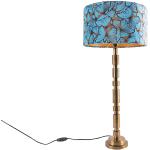 Przecenione Wielokolorowe Lampy stołowe z kloszem z motywem motyli z brązu marki Qazqa - gwint żarówki: E27 