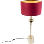 Złote Lampy stołowe z kloszem marki Qazqa - gwint żarówki: E27 