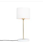 Białe Lampy stołowe z kloszem w stylu retro marki Qazqa - gwint żarówki: E27 