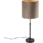 Taupe Lampy stołowe z kloszem romantyczne marki Qazqa - gwint żarówki: E27 