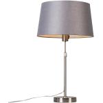 Srebrne Lampy stołowe z kloszem marki Qazqa - gwint żarówki: E27 