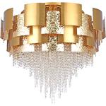 Lampa sufitowa, duża, złota, kryształki, Art Deco Carmen CHIARO Crystal (394011924)