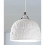 LAMPA wisząca ROSALIE 7606 Rabalux ceramiczna OPRAWA prowansalski ZWIS w kwieciste wzory biały