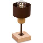 Brązowe Lampy stołowe z kloszem w stylu skandynawskim bukowe - gwint żarówki: E27 