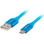 Lanberg USB 2,0 do microUSB QC 3,0 1,8m Niebieski