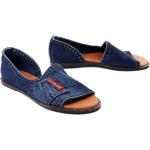 Niebieskie Sandały na obcasie damskie dżinsowe na lato marki LANQIER w rozmiarze 39 