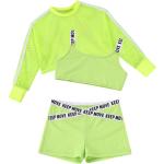 Zielona Odzież sportowa dziecięca dla dziewczynki w paski - 3 sztuki 
