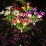 Fioletowe Lampy solarne z motywem orchidei ze stali nierdzewnej 