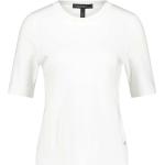 Białe Koszulki damskie z krótkimi rękawami z wiskozy marki Marc Cain w rozmiarze XL 