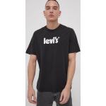 Levi's T-shirt bawełniany kolor czarny z nadrukiem