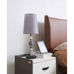 Przecenione Szare Lampy stołowe z kloszem z tkaniny - gwint żarówki: E27 