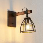Przecenione Brązowe Kinkiety & Lampy ścienne w stylu rustykalnym drewniane 