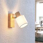 Przecenione Białe Lampy sufitowe z kloszem drewniane - gwint żarówki: E14 