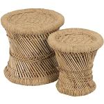 LOLAhome Zestaw 2 plemiennych stolików z bambusa i