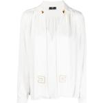 Białe Bluzki z długim rękawem damskie z długimi rękawami marki Elisabetta Franchi w rozmiarze L 