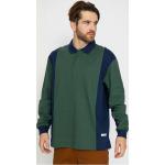 Granatowe Eko Koszulki polo męskie z długimi rękawami bawełniane marki Element w rozmiarze XL 