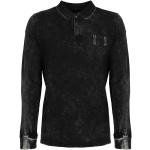 Czarne Koszulki polo męskie z długimi rękawami w stylu casual bawełniane marki Guess w rozmiarze M 