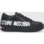 Love Moschino Buty kolor czarny na płaskiej podeszwie