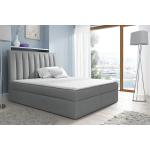 Białe Łóżka do sypialni w nowoczesnym stylu ze skóry syntetycznej marki ELIOR 